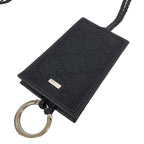 Gucci Sale GG Canvas Clochette Necklace Key Ring Holder Charm Black