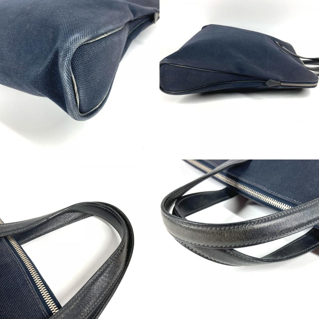 Hermes Handbag Sac Ibou Gm Leather Canvas Black — view 7