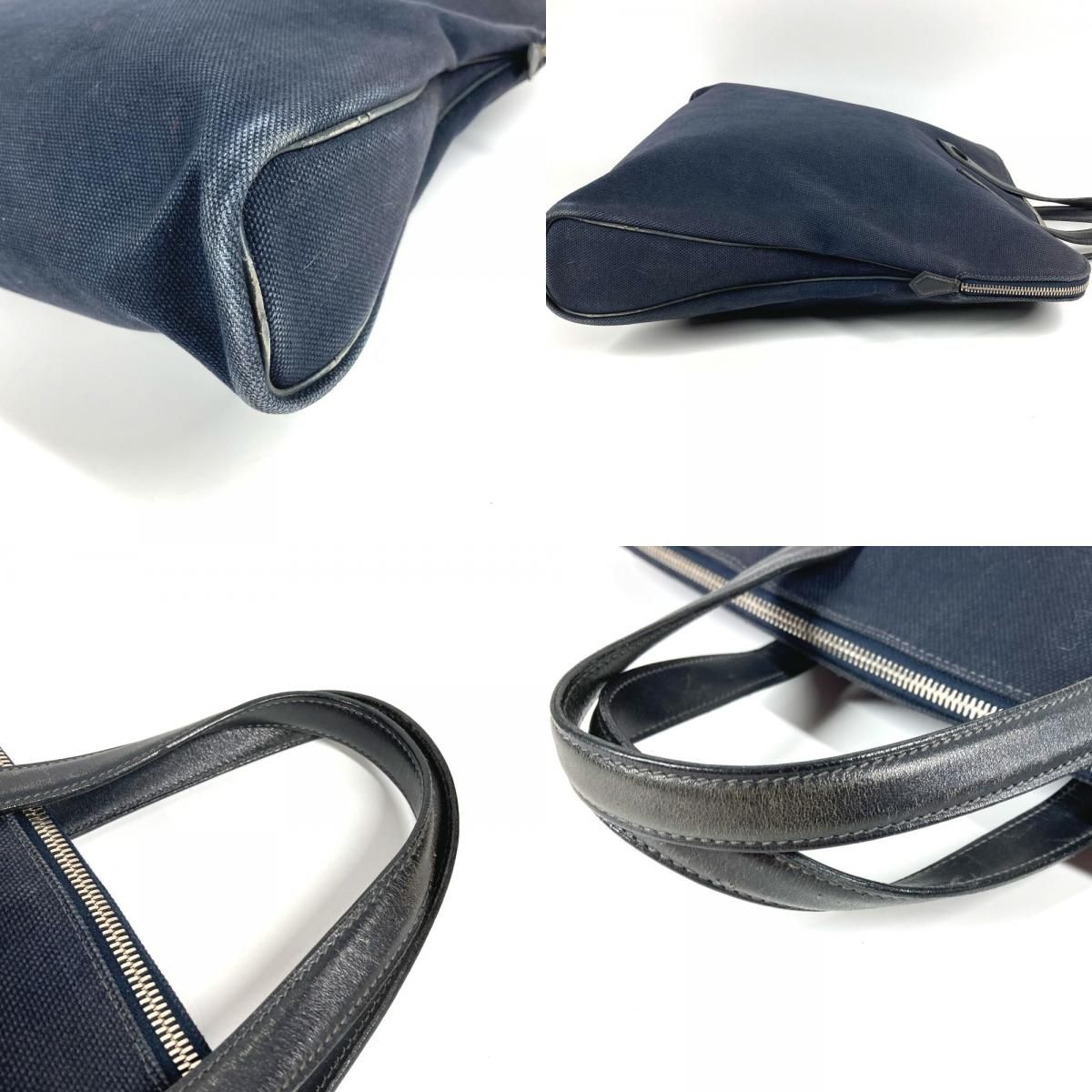 Hermes Handbag Sac Ibou Gm Leather Canvas Black — view 7