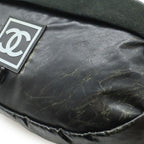 Chanel Sports Line Waist Pouch Bag Body Rubber Suede Black — view 6