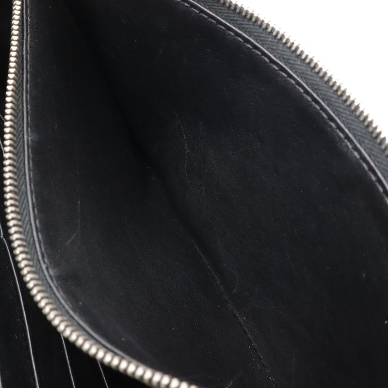 Celine Pocket Large Flap Chain Wallet Shoulder Bag 2-Way Clutch Leather Black — view 7