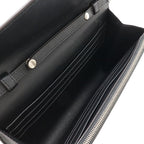 Celine Pocket Large Flap Chain Wallet Shoulder Bag 2-Way Clutch Leather Black — view 5