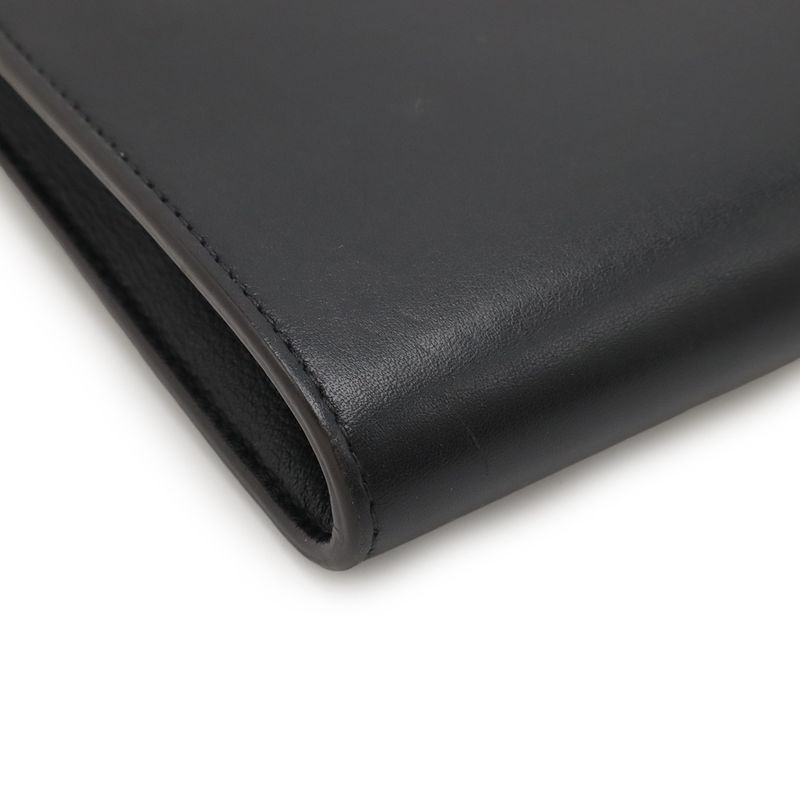 Celine Pocket Large Flap Chain Wallet Shoulder Bag 2-Way Clutch Leather Black — view 3
