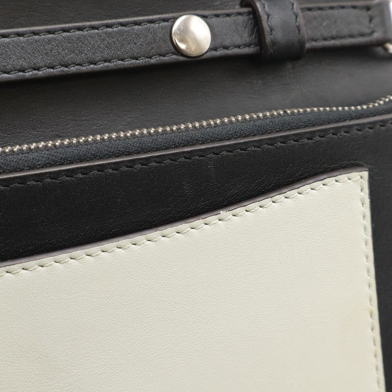 Celine Pocket Large Flap Chain Wallet Shoulder Bag 2-Way Clutch Leather Black — view 8