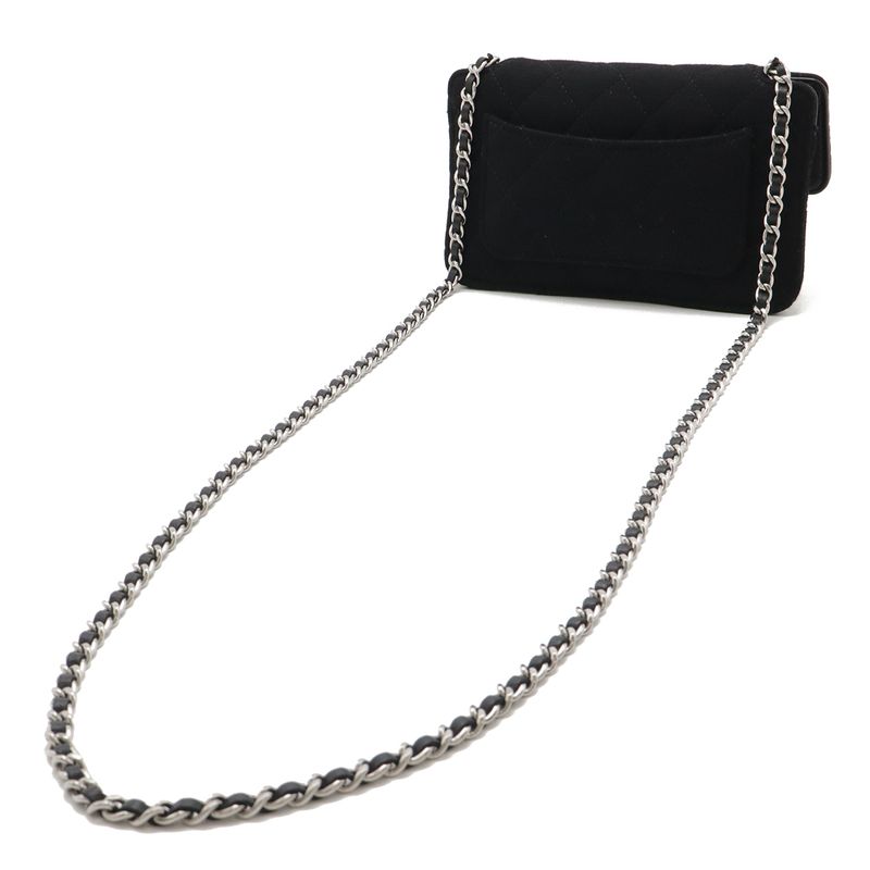 Chanel Quilted Coco Mark Eco Bag Folding Tote Chain Shoulder Cotton Jersey — view 2