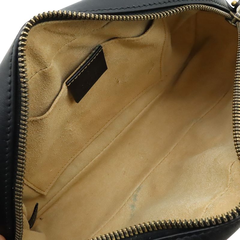 Gucci GG Marmont Shoulder Bag Pochette Chain Crossbody Quilted Leather Black — view 5