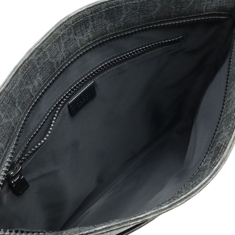 Gucci GG Supreme Plus Shoulder Bag Crossbody Leather Black Gray — view 7