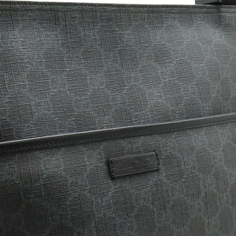 Gucci GG Supreme Plus Shoulder Bag Crossbody Leather Black Gray — view 8