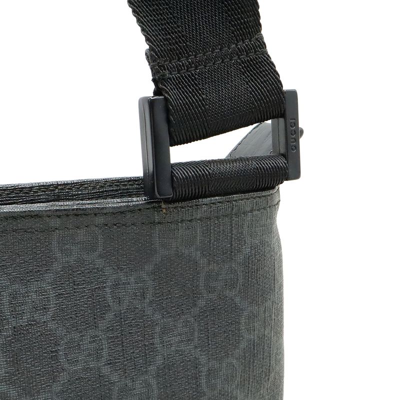 Gucci GG Supreme Plus Shoulder Bag Crossbody Leather Black Gray — view 4