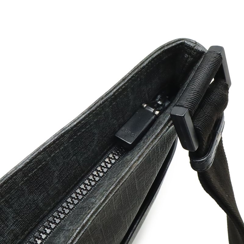 Gucci GG Supreme Plus Shoulder Bag Crossbody Leather Black Gray — view 6