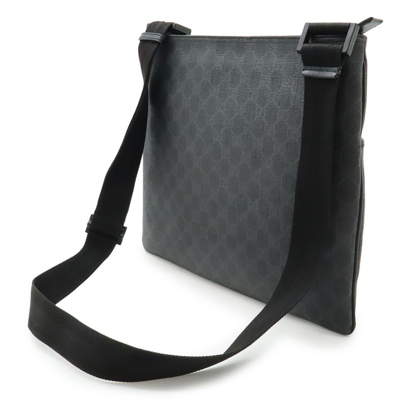 Gucci GG Supreme Plus Shoulder Bag Crossbody Leather Black Gray — view 2