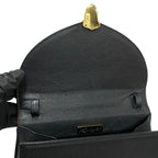 Yves Saint Laurent Cutout Punching Leather 2-Way Shoulder Bag Black