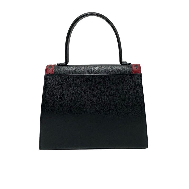 Yves Saint Laurent Cutout Punching Leather 2-Way Shoulder Bag Black
