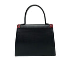 Yves Saint Laurent Cutout Punching Leather 2-Way Shoulder Bag Black