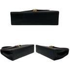 Yves Saint Laurent Cutout Punching Leather 2-Way Shoulder Bag Black