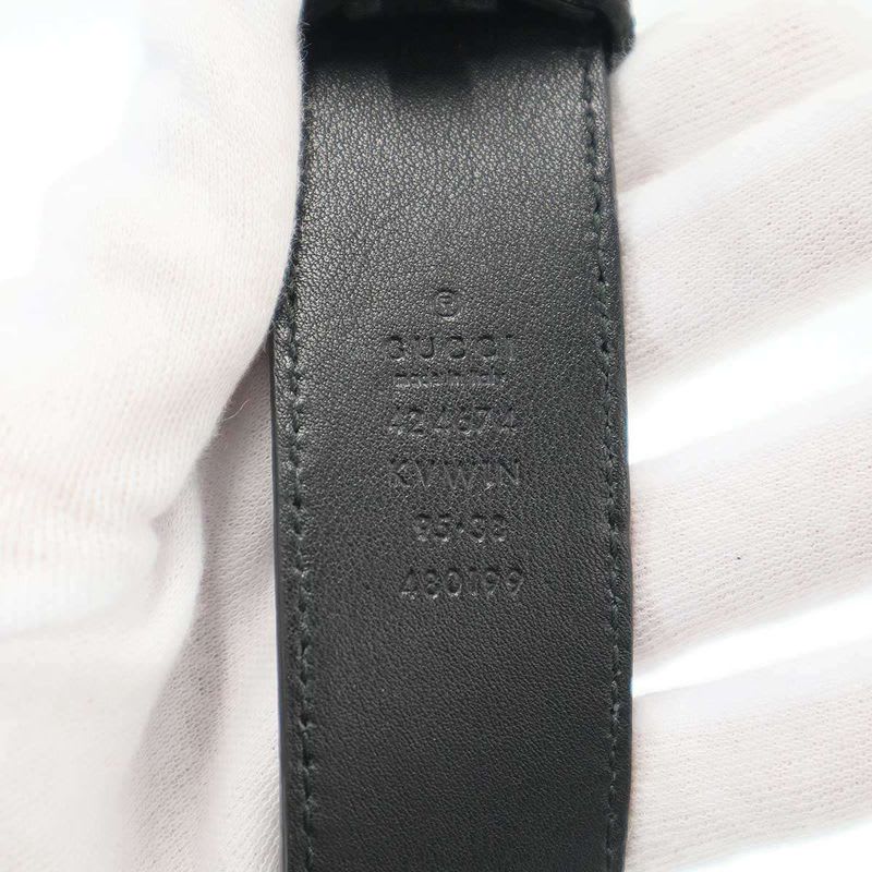 Gucci GG Kaleido Leather Belt Black Beige 95-38 — view 6