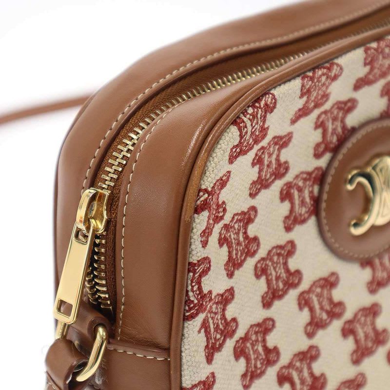 Celine Camera Bag in Textile with Triomphe Embroidery — view 8