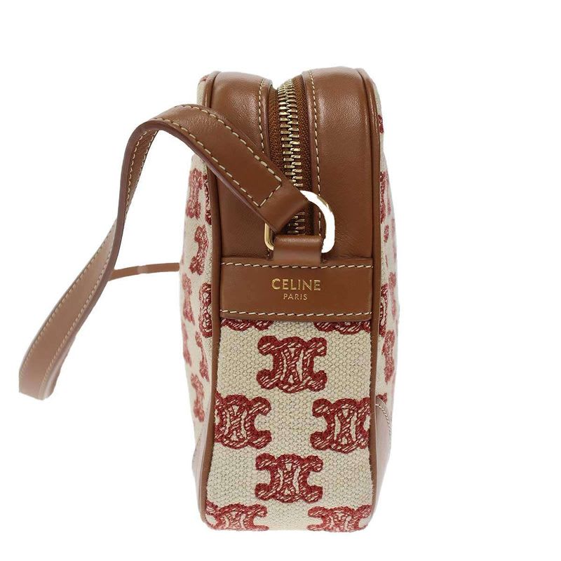 Celine Camera Bag in Textile with Triomphe Embroidery — view 5