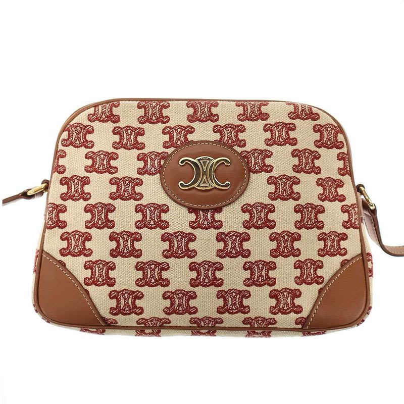 Celine Camera Bag in Textile with Triomphe Embroidery — view 3