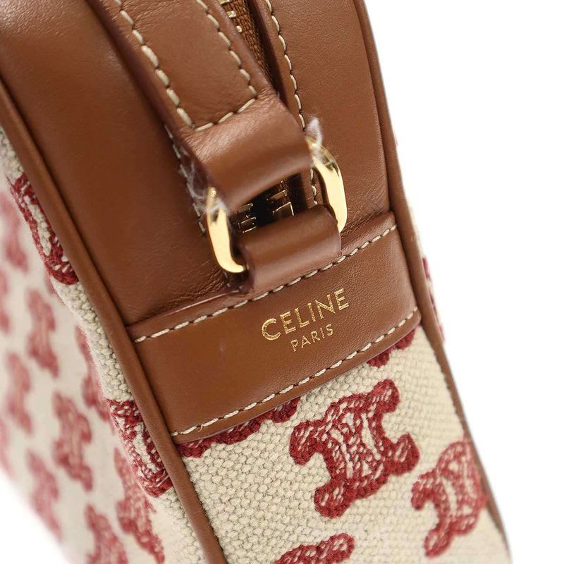 Celine Camera Bag in Textile with Triomphe Embroidery — view 7
