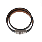Hermes Kelly Double Tour Leather Belt Bracelet Black — view 5