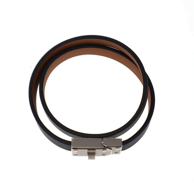Hermes Kelly Double Tour Leather Belt Bracelet Black — view 5
