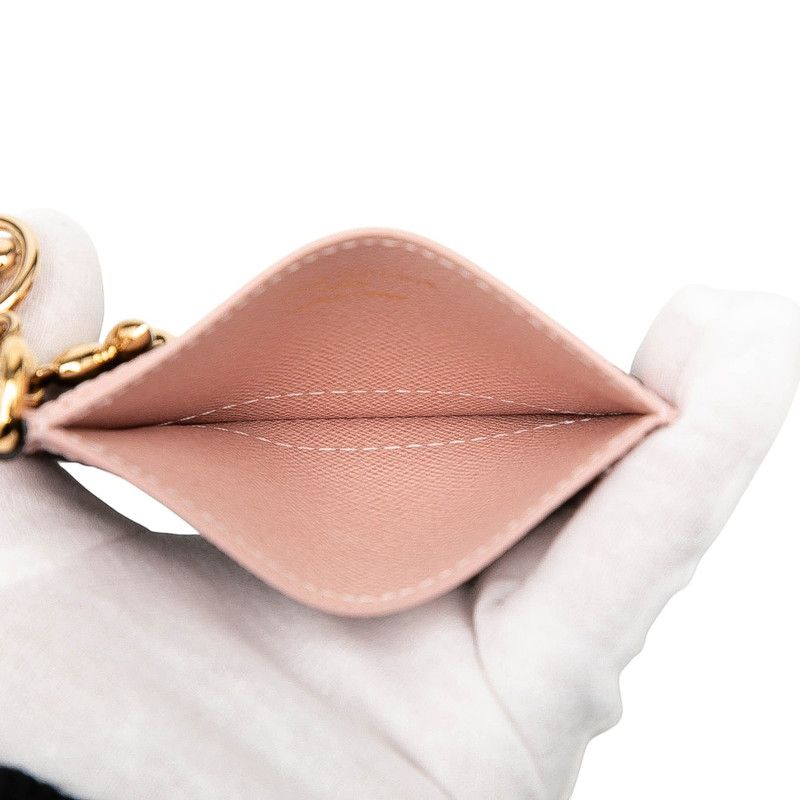 Louis Vuitton Monogram Card Holder Lvcharm Brown Rose Ballerine — view 5