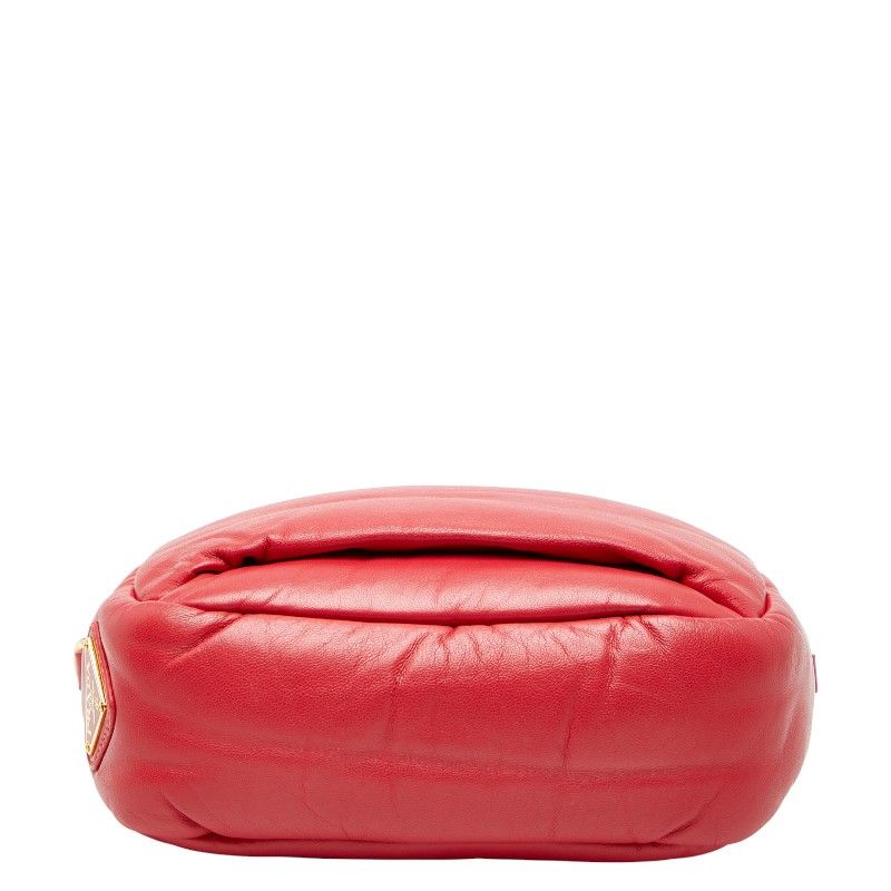 Prada Triangle Logo Plate Red Leather — view 3