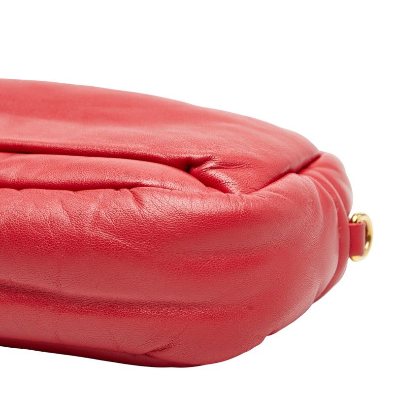 Prada Triangle Logo Plate Red Leather — view 4