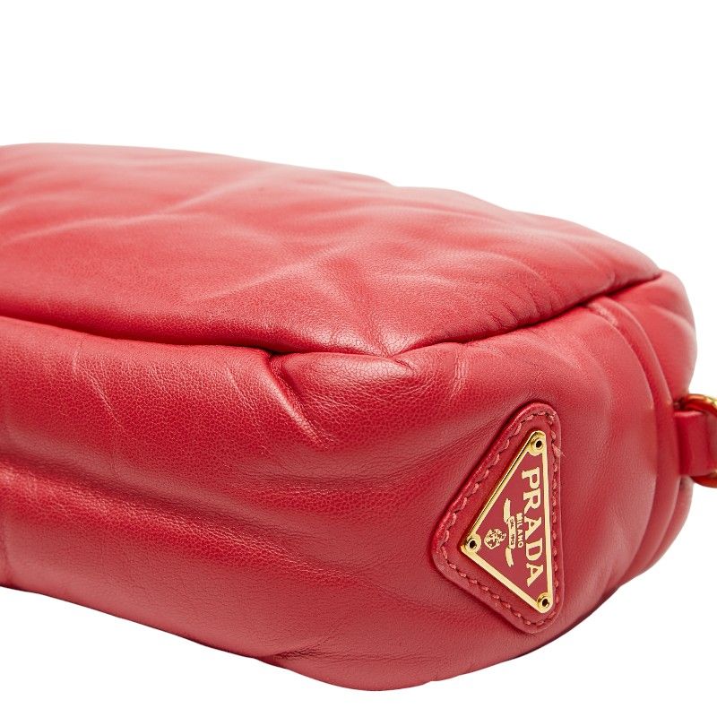 Prada Triangle Logo Plate Red Leather — view 6
