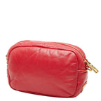 Prada Triangle Logo Plate Red Leather — view 2