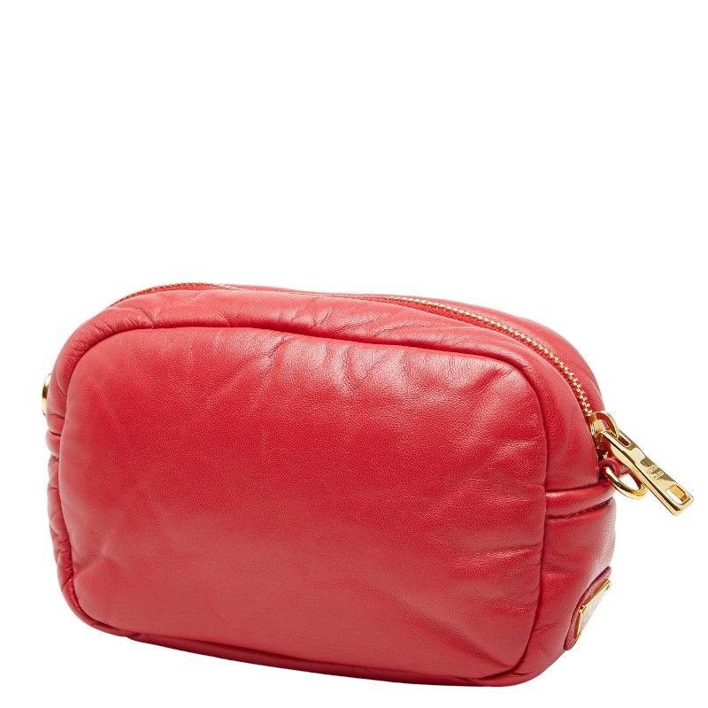 Prada Triangle Logo Plate Red Leather — view 2