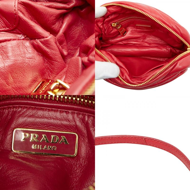 Prada Triangle Logo Plate Red Leather — view 9