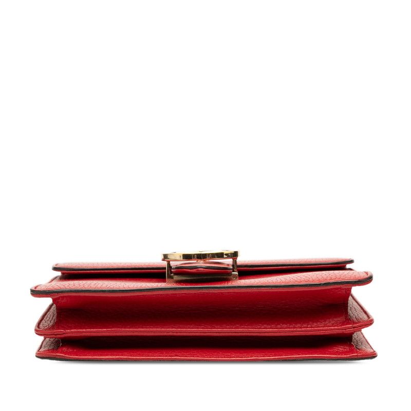 Gucci Interlocking G Crossbody Chain Shoulder Bag Red Leather — view 3