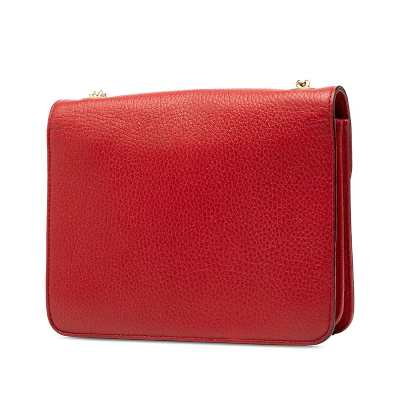 Gucci Interlocking G Crossbody Chain Shoulder Bag Red Leather — view 2