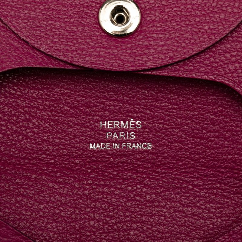 Hermes Bastia Coin Case Purse Rose Purple Chevre — view 5
