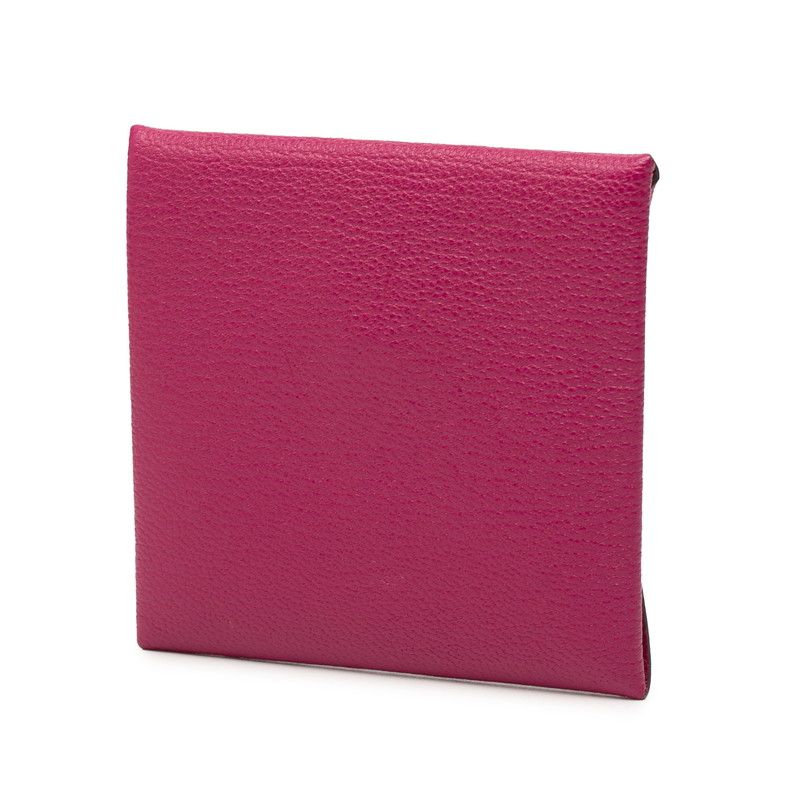 Hermes Bastia Coin Case Purse Rose Purple Chevre — view 2