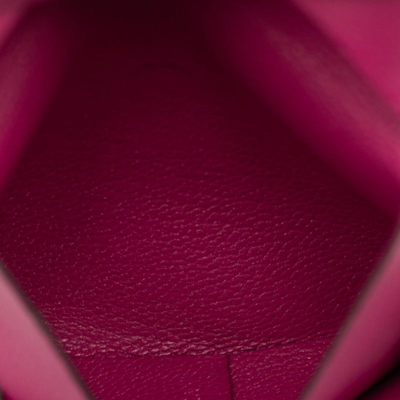 Hermes Bastia Coin Case Purse Rose Purple Chevre — view 4
