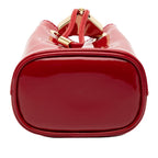 Prada Triangle Logo Plate Mini Chain Shoulder Bag Pouch 1 Nr016 Red Patent — view 3