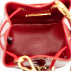 Prada Triangle Logo Plate Mini Chain Shoulder Bag Pouch 1 Nr016 Red Patent — view 4