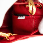 Prada Triangle Logo Plate Mini Chain Shoulder Bag Pouch 1 Nr016 Red Patent — view 6