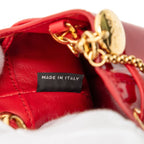 Prada Triangle Logo Plate Mini Chain Shoulder Bag Pouch 1 Nr016 Red Patent — view 7