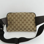 Gucci GG Canvas Waist Bag Body Beige Brown Silver Hardware — view 4