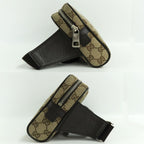 Gucci GG Canvas Waist Bag Body Beige Brown Silver Hardware — view 6