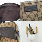Gucci GG Canvas Waist Bag Body Beige Brown Silver Hardware — view 2