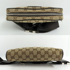 Gucci GG Canvas Waist Bag Body Beige Brown Silver Hardware — view 5