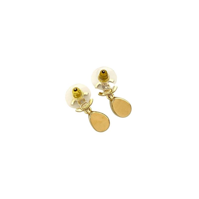 Chanel Coco Mark Motif GP Rhinestone Drop Earrings Accessories 22AC — view 5