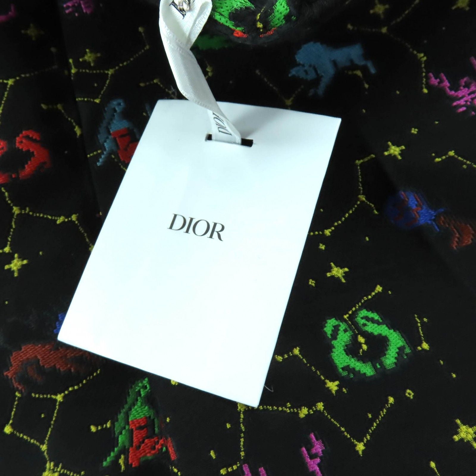 Christian Dior 241 P13 A7203 Lining 100% Silk Pixel Zodiac Center — view 9
