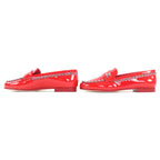 Chanel with Coco Mark Parts Patent Leather Chain Loafers Red — view 6