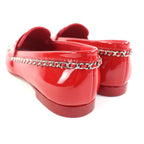 Chanel with Coco Mark Parts Patent Leather Chain Loafers Red — view 9